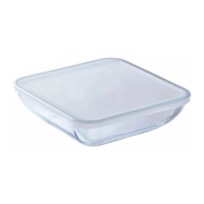 Pyrex 319P000/3044 Kapaklı Kare Fırın Kabı, 20x20 cm - 1