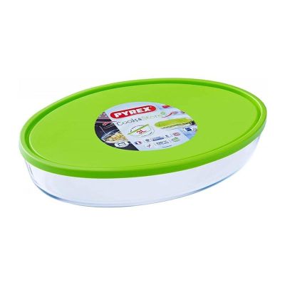 Pyrex 346P002/7045 XL Kapaklı Oval Fırın Kabı, 3.2 L - 1
