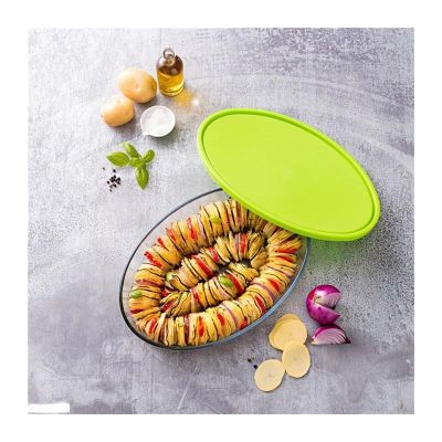 Pyrex 346P002/7045 XL Kapaklı Oval Fırın Kabı, 3.2 L - 2