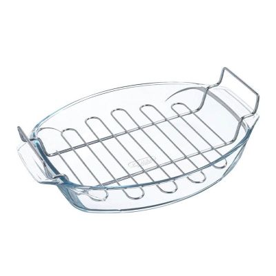 Pyrex 412U000/7043 Izgaralı Oval Fırın Kabı, 4 L - 1