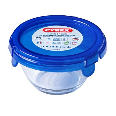 Pyrex 894PGTB/7040 Kapaklı Yuvarlak Saklama Kabı 0,35 L, Mavi - 1
