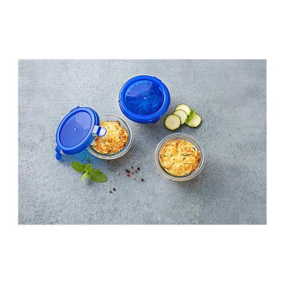 Pyrex 894PGTB/7040 Kapaklı Yuvarlak Saklama Kabı 0,35 L, Mavi - 2