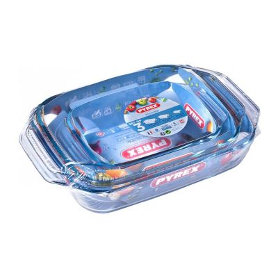 Pyrex 912S735/7143 3'lü Dikdörtgen Fırın Kabı Seti - 1