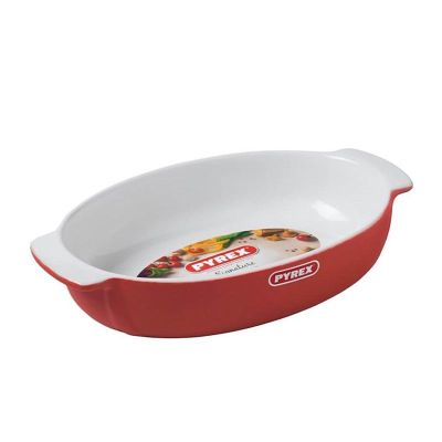 Pyrex SG25OR8/7146 Oval Seramik Fırın Kabı, 25x18 cm, Turuncu - 1