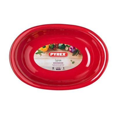 Pyrex SU26OR5/7046 Oval Seramik Fırın Kabı, 1.7 L, Kırmızı - 2