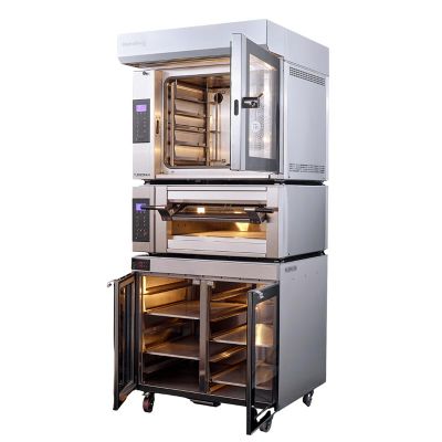 Ramalhos Turbo Touch Alt Standlı Davlumbazlı ve Temizleme Kitli 60x40 cm 5 Tepsili Konveksiyonel ve Taş Tabanlı Pizza Fırını - 1