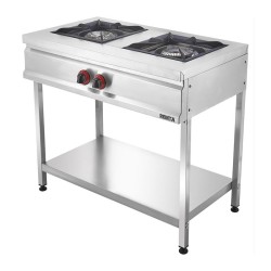 Remta CEJ23(L) Restaurant Cooker with Standing Base Shelf, 2 Burner, LPG - Remta