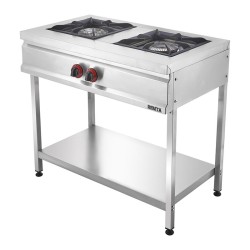 Remta CEJ23(L) Restaurant Cooker with Standing Base Shelf, 2 Burner, Natural Gas - Remta