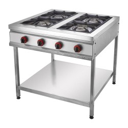 Remta CEJ32(L) Restaurant Cooker with Standing Base Shelf, 4 Burner, Natural Gas - Remta