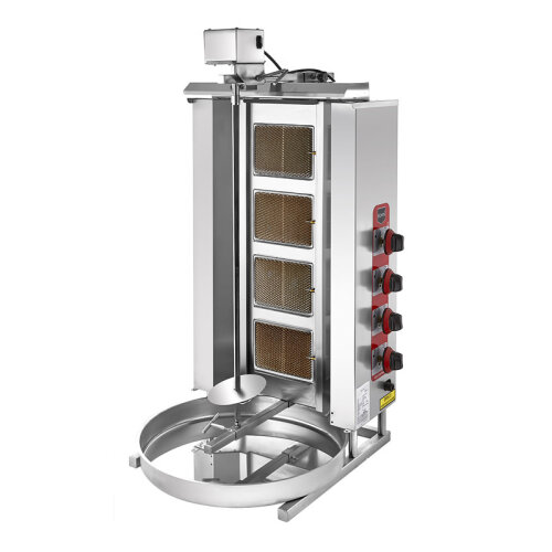 Remta D08(M) Top Motor Doner Kebab Cooker with 4 Radians, LPG - Remta