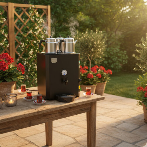 Remta DE10 Jumbo Tea Maker, 3 заварочных чайника, 40 л, электрический, черный - Remta (1)