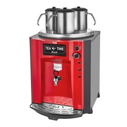 Remta DE10SP Premium Jumbo Şamandıralı Çay Makinesi, 3 Demlikli, 40 L, Elektrikli, Kırmızı - Thumbnail