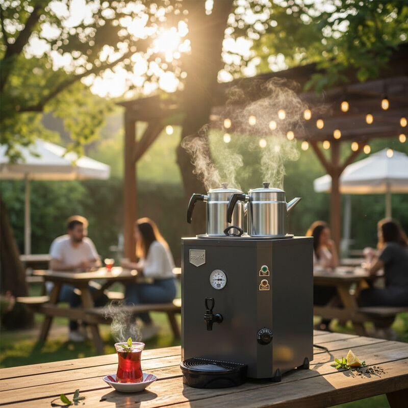 Remta DE11S صانعة شاي جامبو فلات جامبو، 2 مصفاة، 23 لتر، كهربائي، أسود - Remta