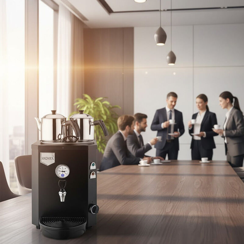 Remta DE12S صانعة شاي جامبو فلات جامبو، 2 مصفاة، 13 لتر، كهربائي، أسود - Remta