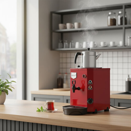 Remta DE14 Jumbo Çay Makinesi, Tek Demlikli, 9 L, Elektrikli, Kırmızı - Remta (1)