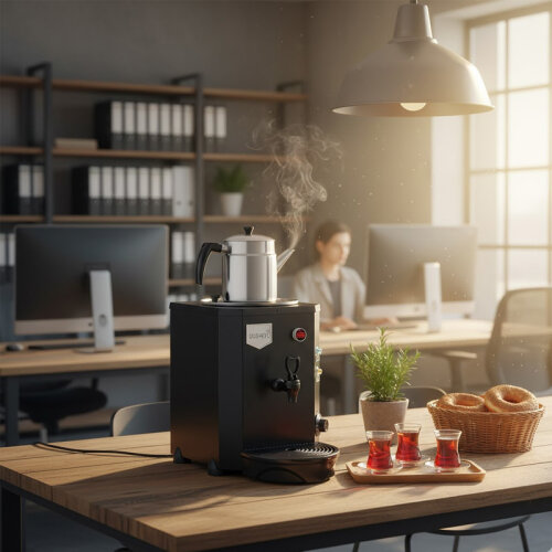 Remta DE14 Jumbo Çay Makinesi, Tek Demlikli, 9 L, Elektrikli, Siyah - 2
