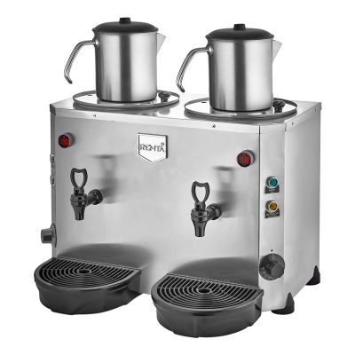 Remta DE15 Jumbo Çay Makinesi, 2 Demlikli, 9+9 L, Elektrikli, Gri - Remta