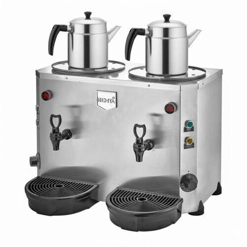 Remta DE15 Jumbo Tea Maker, 2 заварочных чайника, 9+9 л, электрический, серый - Remta