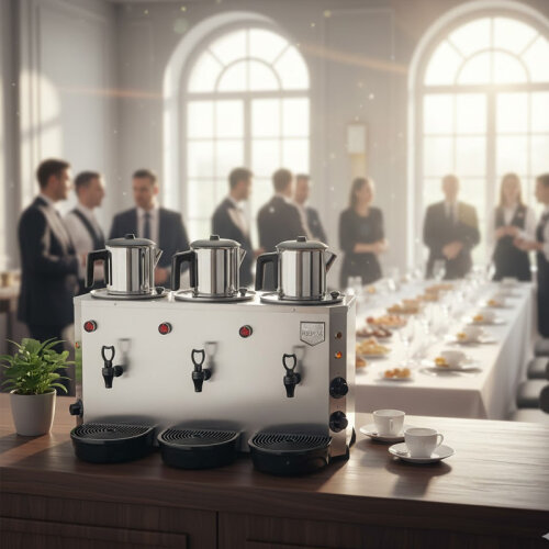 Remta DE16 صانعة شاي جامبو، 3 أباريق شاي، 9+9+9 لتر، كهربائية - 2