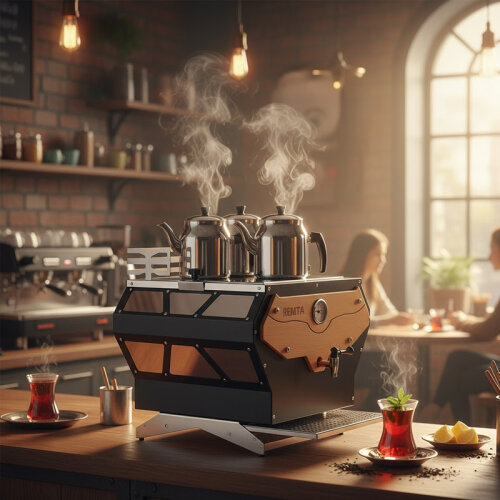 Remta DE22 Pro Serisi 2 Demlikli Jumbo Çay Makinesi, 19 L - 2