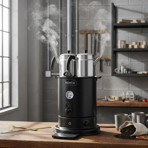 Remta EL10 Elite Çay Makinesi, 3 Demlikli, 28 L, Elektrikli, Siyah - 2