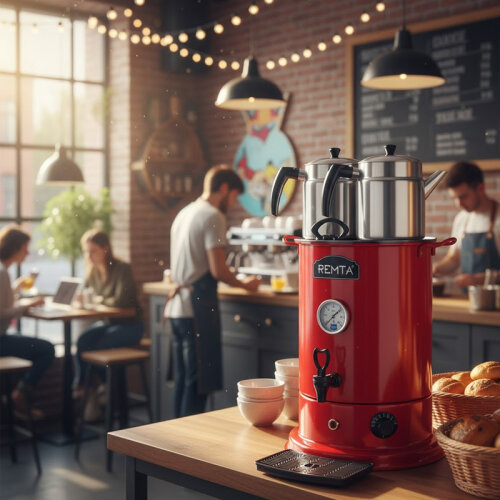 Remta EL11 Elite Çay Makinesi, 2 Demlikli, 18 L, Elektrikli, Kırmızı - 2