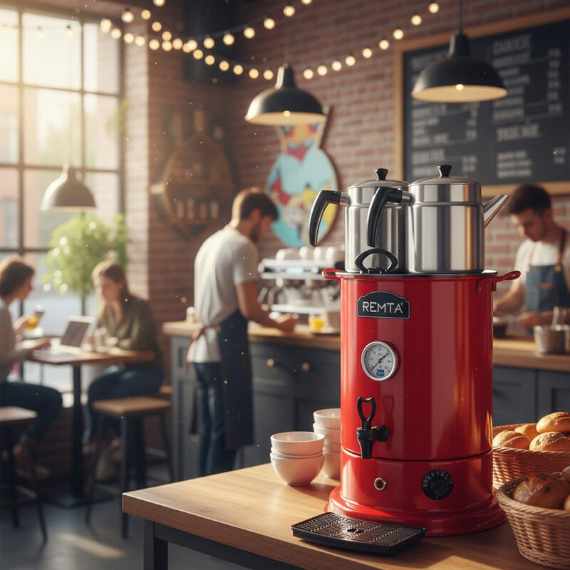 Remta EL11 Elite Çay Makinesi, 2 Demlikli, 18 L, Elektrikli, Kırmızı - Remta