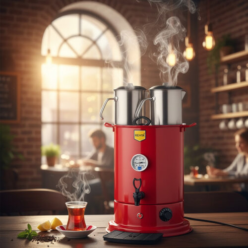 Remta EL11 Elite Çay Makinesi, 2 Demlikli, 20 L, Elektrikli, Kırmızı - 2