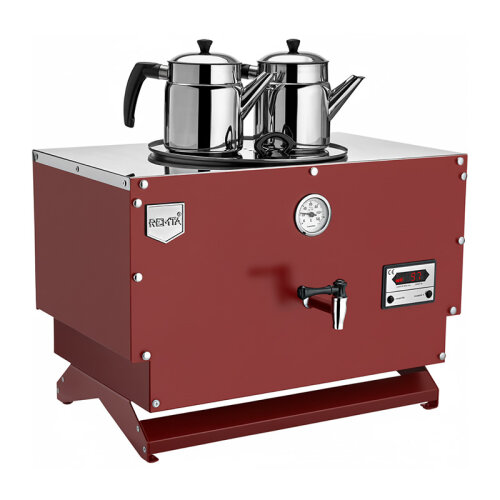 Remta EP02-L Çift Cidarlı 2 Demlikli Çay Makinesi, 20 L, Elektrikli, Kırmızı - 1