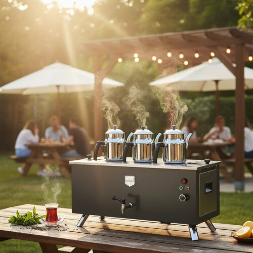 Remta EP03-L Double Walled Tea Maker with 3 Teapots, 31 L, Electric, Black - 2