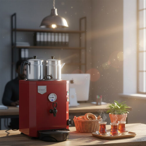 Remta DE12 Jumbo Çay Makinesi, 2 Demlikli, 13 L, Elektrikli, Kırmızı - 2