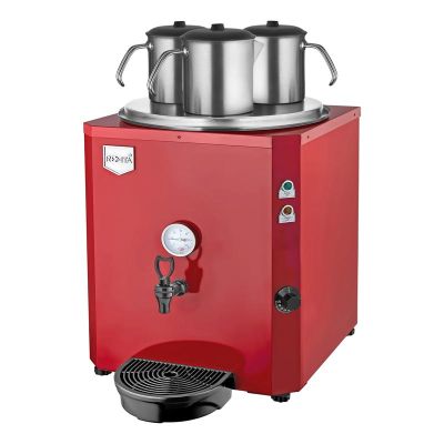 Remta DE10S Jumbo Şamandıralı Çay Makinesi, 3 Demlikli, 40 L, Elektrikli, Kırmızı - 1