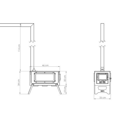 Remta KM02 Paslanmaz Çelik Mini Katlanır Kamp Çadır Sobası - 2