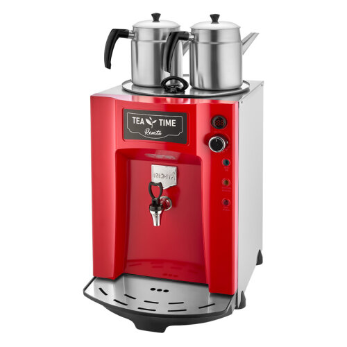 Remta DE11SP Premium Jumbo Şamandıralı Çay Makinesi, 2 Demlikli, 23 L, Kırmızı - 1