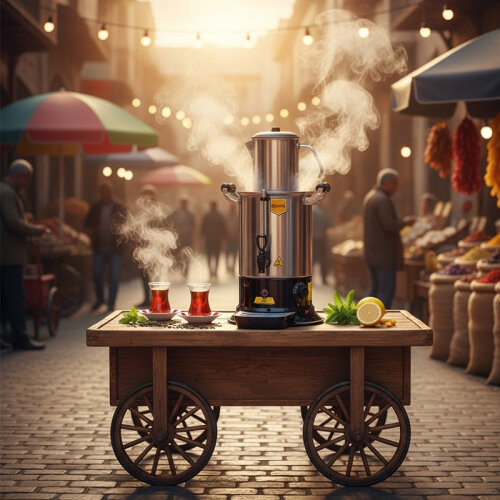 Remta PT11 Platin Model Tek Demlikli Çay Makinesi, 9 L - 2