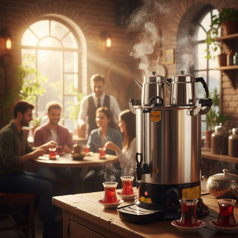 Remta PT14 Platin Model Çift Demlikli Çay Makinesi, 17 L - Remta