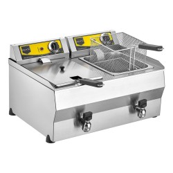 Remta R111 Двойная фритюрница с краном для слива масла, 8+8 л, электрическая - Remta