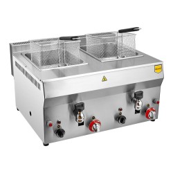 Remta R113CE Fryer with Tap, 8+8 L, LPG - Remta