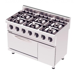 Rinnova 700 Seri Fanlı 6 Ocaklı Kuzine, 120x70x90 cm, Gazlı+Elektrikli - Rinnova