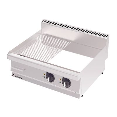 Rinnova 700 Serisi GS8070EC Yarı Oluklı Pleyt Izgara, Krom Kaplı, Elektrikli - 1