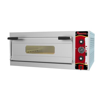 Rinnova E4301AB 30 cm x 4 Pizza Kapasiteli 62x62 cm Analog Kontrollü Tek Katlı Pizza Fırını, Elektrikli - Rinnova