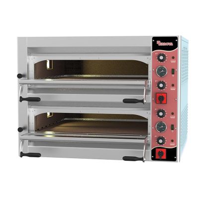 Rinnova E4352AS 35 cm x 4+4 Pizza Kapasiteli 72x72 cm Taş Kaplamalı Analog Kontrollü Pizza Fırını, Elektrikli - 1