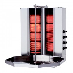 Rinnova KLG161V V Model Rotary Cooker, 4+4 Radius, Electric, Non-Motorised, Glass - Rinnova