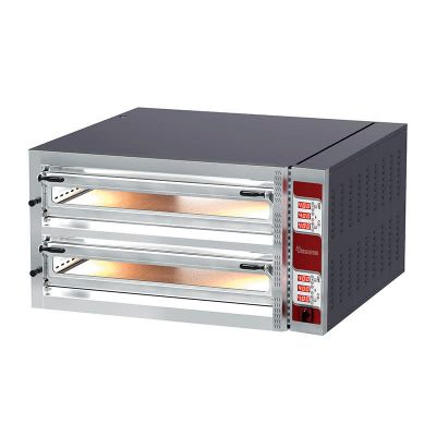 Rinnova 35 cm x 9+9 Pizza Kapasiteli Elektronik Kontrollü Çift Katlı Pizza Fırını, Elektrikli - Rinnova