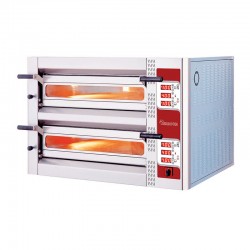 Rinnova 30 cm x 4+4 Pizza Kapasiteli Elektronik Kontrollü Çift Katlı Pizza Fırını, Elektrikli - 1