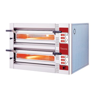 Rinnova 35 cm x 4+4 Pizza Kapasiteli Elektronik Kontrollü Çift Katlı Pizza Fırını, Elektrikli - 1