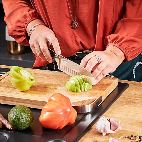 Rösle 11106 Tradition Santoku Bıçak, 17.5 cm, Siyah - 3