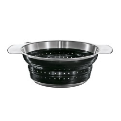 Rösle 16124 Collapsible Silicone Strainer, 24 cm, Black - 1