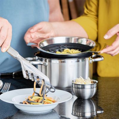 Rösle 16124 Collapsible Silicone Strainer, 24 cm, Black - Rösle