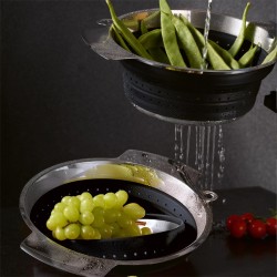 Rösle 16124 Collapsible Silicone Strainer, 24 cm, Black - 5